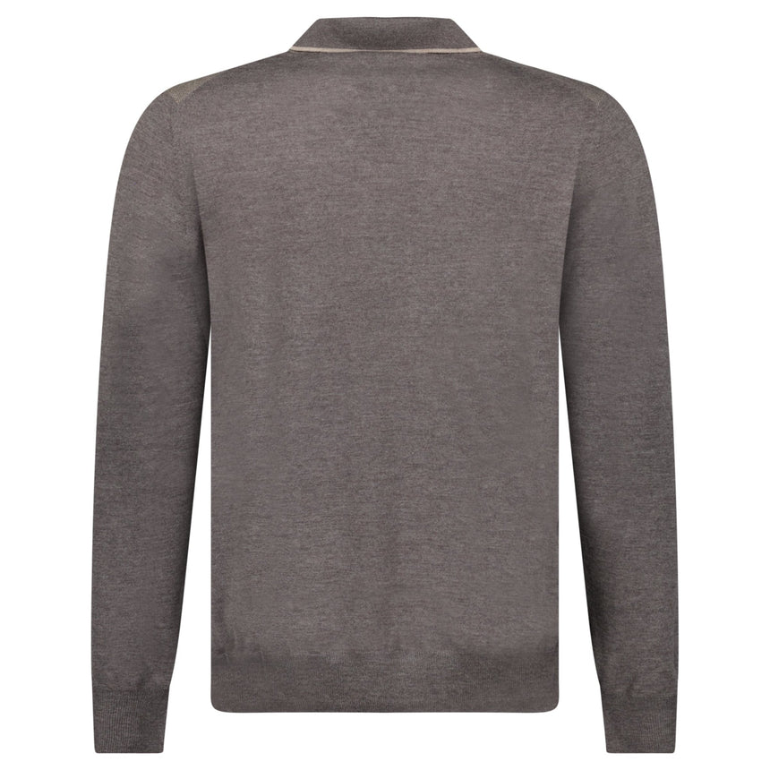 Gran Sasso Quarter Zip Wool Jumper in Brown - Boinclo - Outlet Sale Under Retail