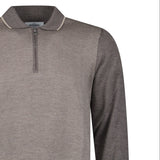 Gran Sasso Quarter Zip Wool Jumper in Brown - Boinclo - Outlet Sale Under Retail