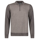 Gran Sasso Quarter Zip Wool Jumper in Brown - Boinclo - Outlet Sale Under Retail