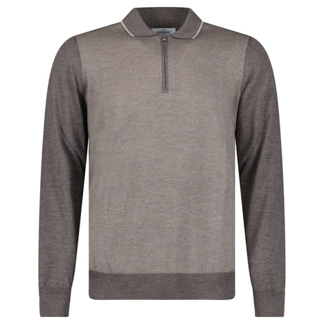 Gran Sasso Quarter Zip Wool Jumper in Brown - Boinclo - Outlet Sale Under Retail