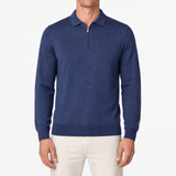 Gran Sasso Quarter Zip Wool Jumper in Dark Blue - Boinclo - Outlet Sale Under Retail
