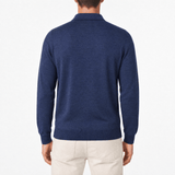 Gran Sasso Quarter Zip Wool Jumper in Dark Blue - Boinclo - Outlet Sale Under Retail