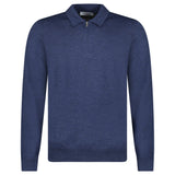 Gran Sasso Quarter Zip Wool Jumper in Dark Blue - Boinclo - Outlet Sale Under Retail