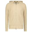 Gran Sasso Ribbed Zip - Up Hoodie in Beige - Boinclo - Outlet Sale Under Retail