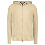 Gran Sasso Ribbed Zip - Up Hoodie in Beige - Boinclo - Outlet Sale Under Retail