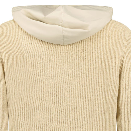 Gran Sasso Ribbed Zip - Up Hoodie in Beige - Boinclo - Outlet Sale Under Retail