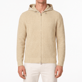 Gran Sasso Ribbed Zip-Up Hoodie in Beige - Boinclo - Outlet Sale Under Retail