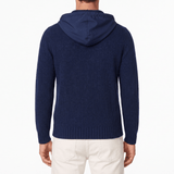 Gran Sasso Ribbed Zip-Up Hoodie in Navy - Boinclo - Outlet Sale Under Retail