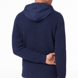 Gran Sasso Ribbed Zip-Up Hoodie in Navy - Boinclo - Outlet Sale Under Retail