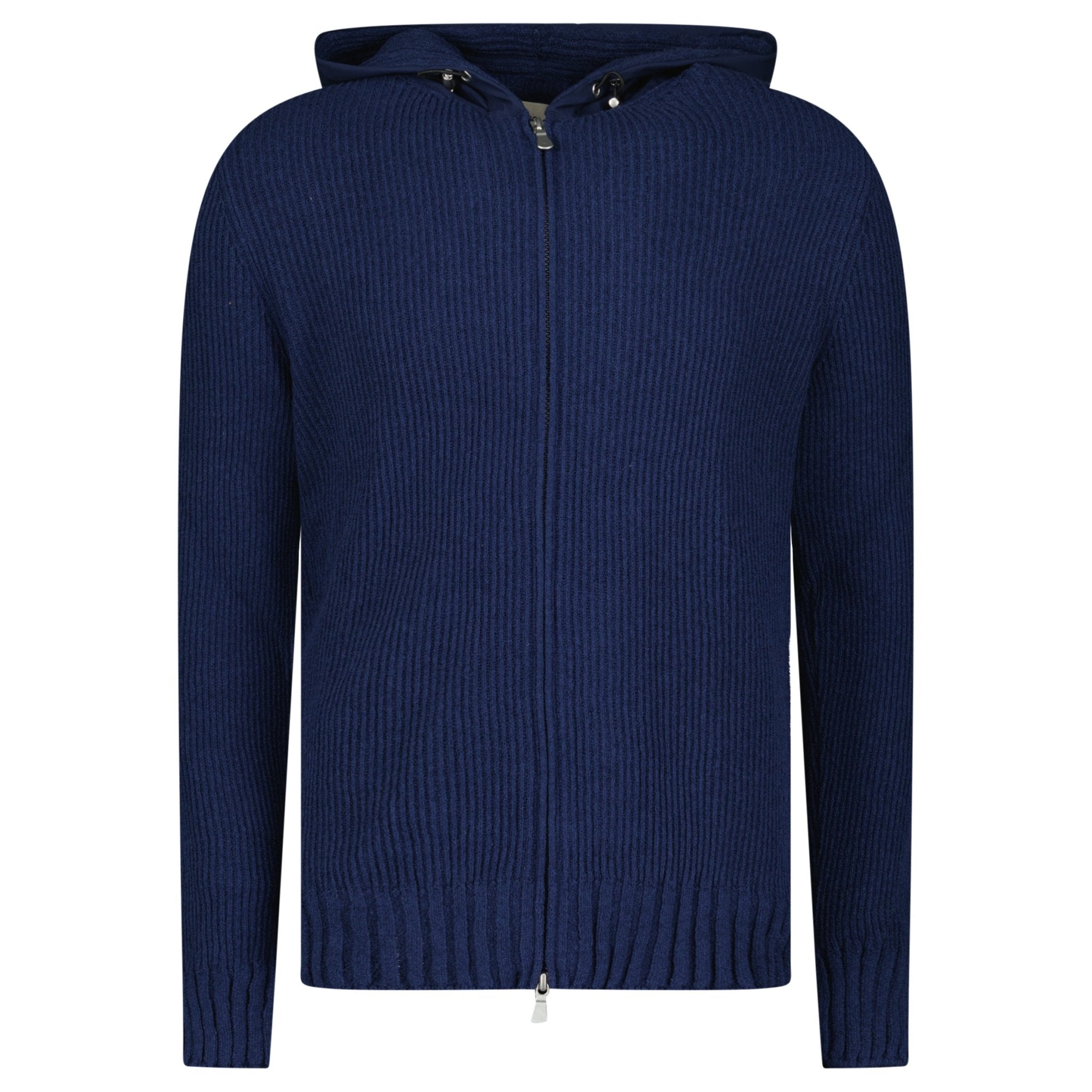 Color variation of Gran Sasso Ribbed Zip-Up Hoodie in Navy
