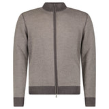 Gran Sasso Salt and Pepper Stitch Full-Zip Cardigan in Brown - Boinclo - Outlet Sale Under Retail