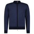 Gran Sasso Salt and Pepper Stitch Full-Zip Cardigan in Navy - Boinclo - Outlet Sale Under Retail