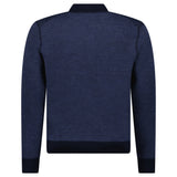 Gran Sasso Salt and Pepper Stitch Full-Zip Cardigan in Navy - Boinclo - Outlet Sale Under Retail