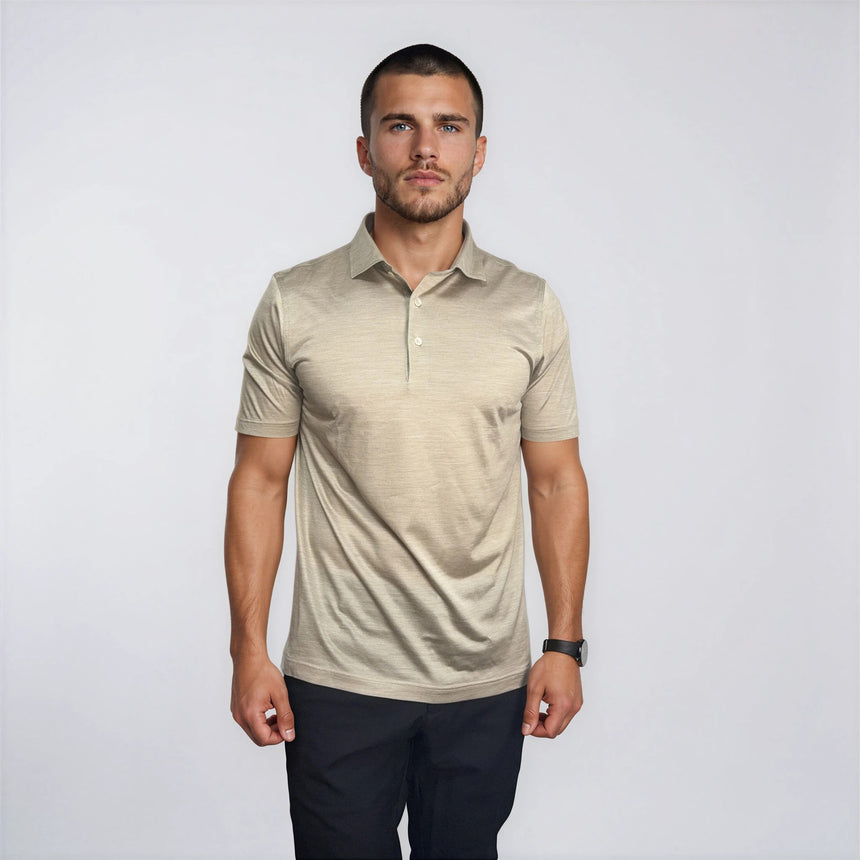 Gran Sasso Silk Polo Shirt in Beige - Boinclo - Outlet Sale Under Retail
