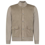 Gran Sasso Suede-Effect Panelled Jacket in Dark Beige - Boinclo - Outlet Sale Under Retail