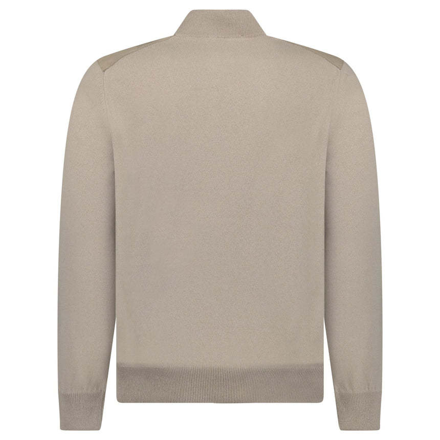 Gran Sasso Suede-Effect Panelled Jacket in Dark Beige - Boinclo - Outlet Sale Under Retail