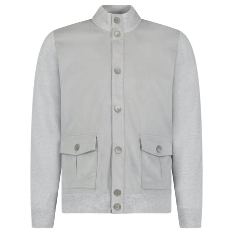 Gran Sasso Suede-Effect Panelled Jacket in Grey - Boinclo - Outlet Sale Under Retail