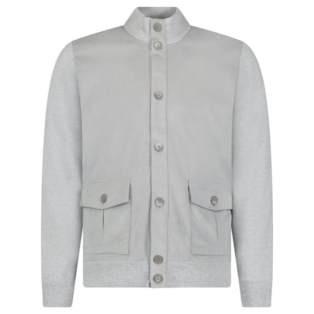 Gran Sasso Suede-Effect Panelled Jacket in Grey - Boinclo - Outlet Sale Under Retail