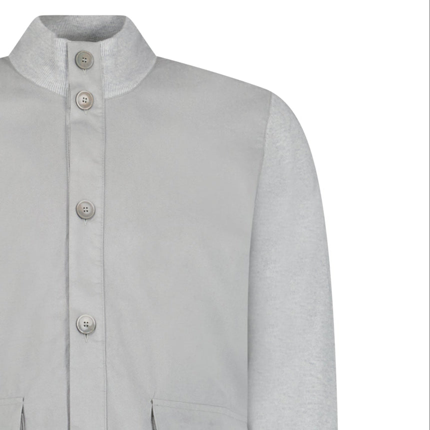 Gran Sasso Suede-Effect Panelled Jacket in Grey - Boinclo - Outlet Sale Under Retail