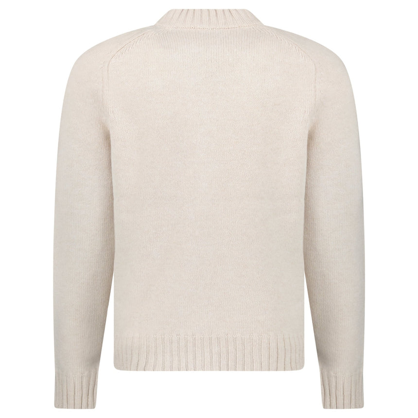 Gran Sasso Super Geelong Wool and Cashmere Full-Zip Cardigan in Beige - Boinclo - Outlet Sale Under Retail