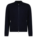 Gran Sasso Super Geelong Wool Full-Zip Bomber Cardigan in Navy Blue - Boinclo - Outlet Sale Under Retail