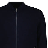 Gran Sasso Super Geelong Wool Full-Zip Bomber Cardigan in Navy Blue - Boinclo - Outlet Sale Under Retail