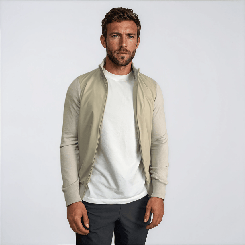 Gran Sasso Zip - Up Jacket in Beige - Boinclo - Outlet Sale Under Retail