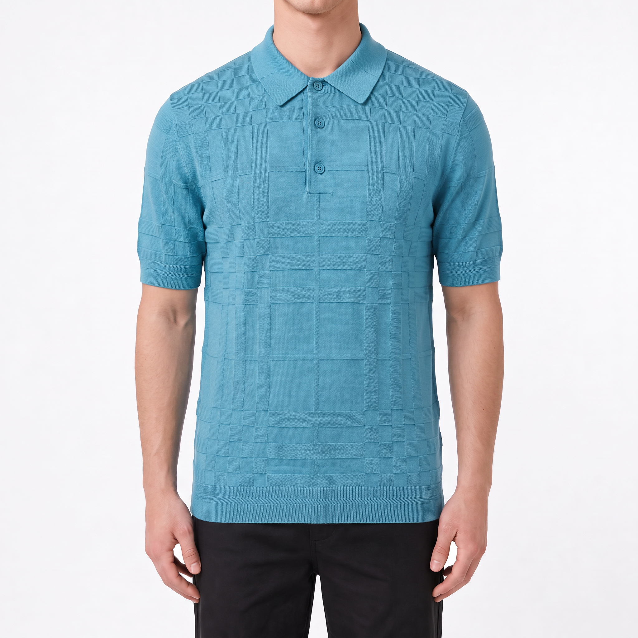 Color variation of Burberry 'Kieran' Knit Polo-Shirt Turquoise