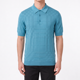 Burberry 'Kieran' Knit Polo-Shirt Turquoise