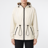 Burberry 'Birley' Check Hooded Rain Jacket Vanilla