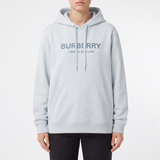 Burberry Kendall Logo Print Hoodie in Arctic Blue
