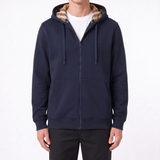 Burberry 'Hove' check Hood Embroidery Logo Hoodie Zip Sweatshirt Navy