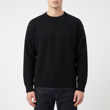 Moncler Wool and Cashmere Crew Neck Jumper in Black