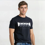Hugo Boss Cotton - Blend Regular - Fit T-Shirt With Logo Artwork Black - Boinclo - Outlet Sale Under Retail