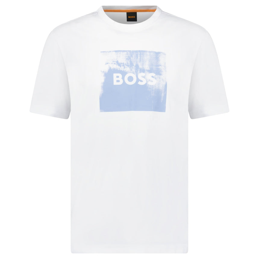 Hugo Boss Regular Fit Graphic Print T-Shirt White - Boinclo - Outlet Sale Under Retail