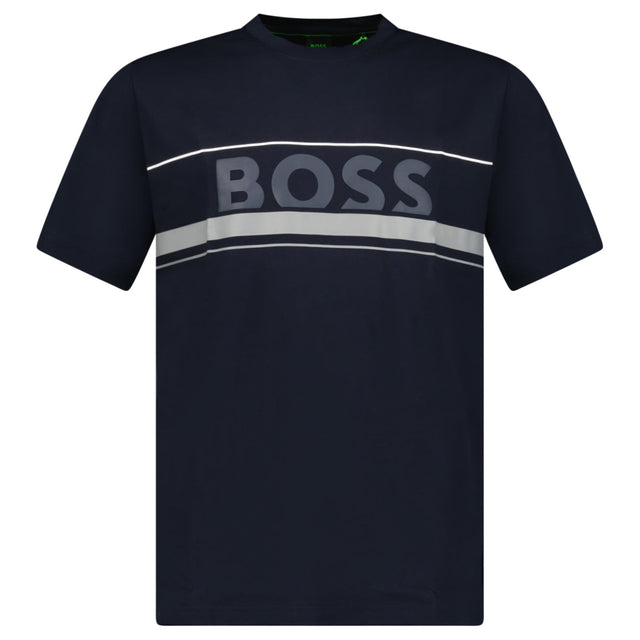 Hugo Boss Iconic Zone Logo T-Shirt in Navy - Boinclo - Outlet Sale Under Retail
