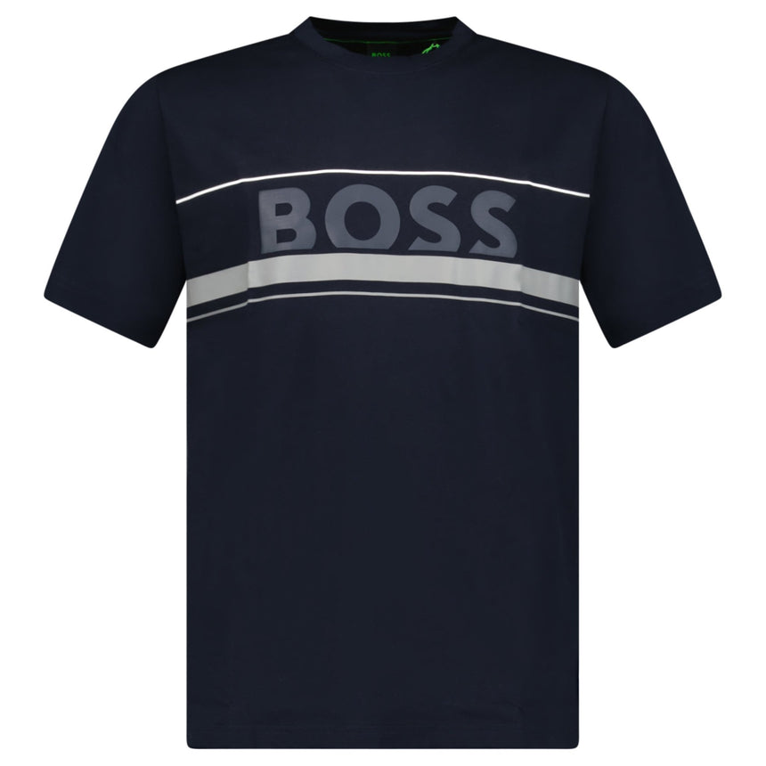 Hugo Boss Iconic Zone Logo T-Shirt in Navy - Boinclo - Outlet Sale Under Retail