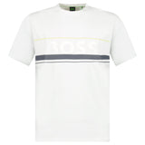 Hugo Boss Iconic Zone Logo T-Shirt in White - Boinclo - Outlet Sale Under Retail