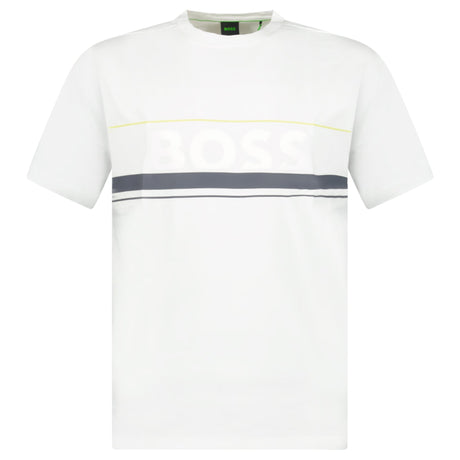 Hugo Boss Iconic Zone Logo T-Shirt in White - Boinclo - Outlet Sale Under Retail