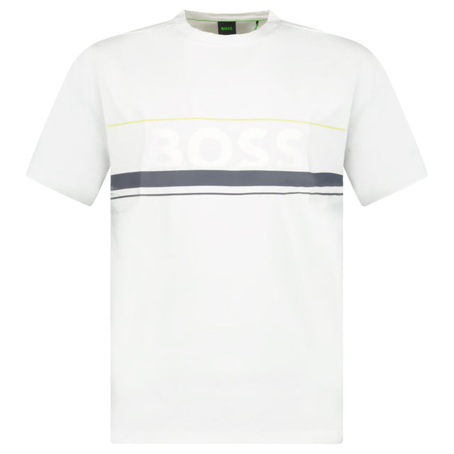 Hugo Boss Iconic Zone Logo T-Shirt in White - Boinclo - Outlet Sale Under Retail