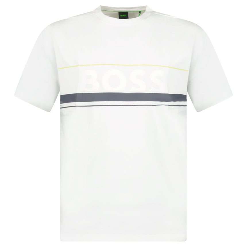 Hugo Boss Iconic Zone Logo T-Shirt in White - Boinclo - Outlet Sale Under Retail