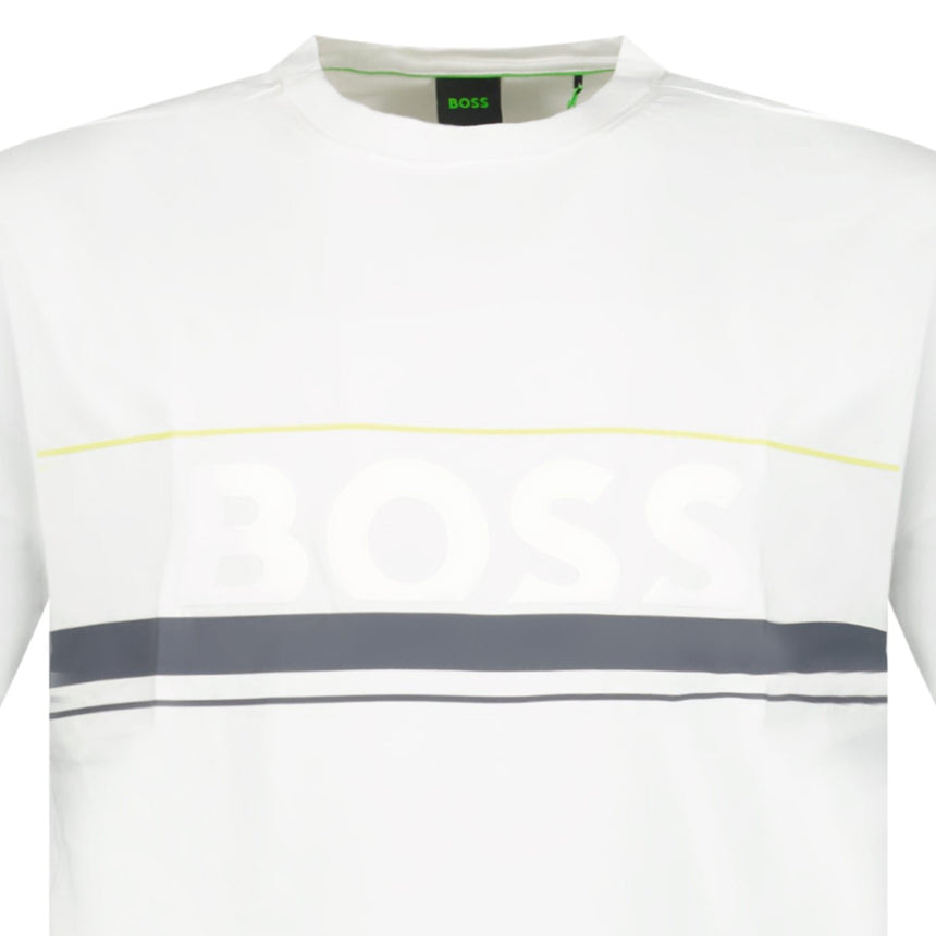 Hugo Boss Iconic Zone Logo T-Shirt in White - Boinclo - Outlet Sale Under Retail