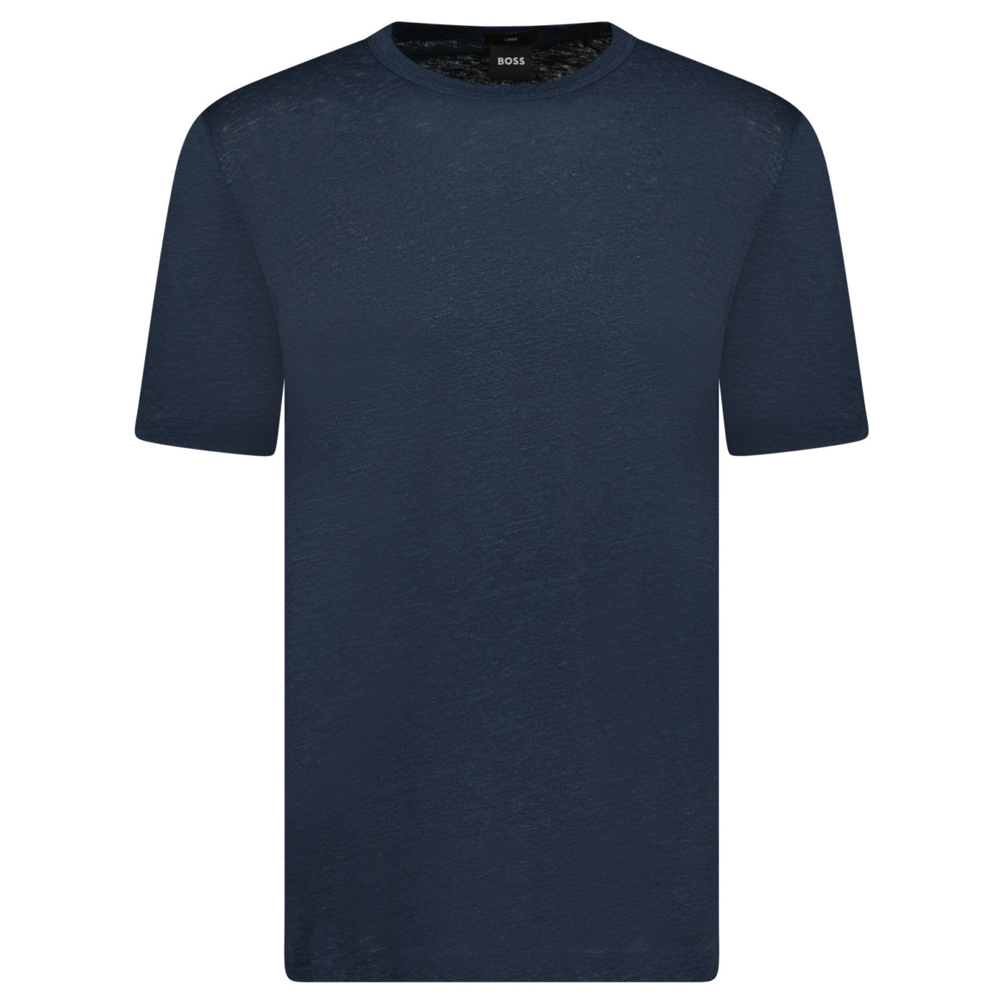 Hugo Boss Linen Tiburt T-Shirt Navy Outlet Sale Always Under