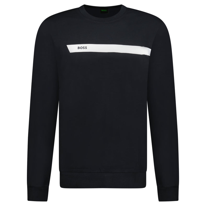 Hugo Boss Salbo Crewneck Sweatshirt Black White Outlet Sale