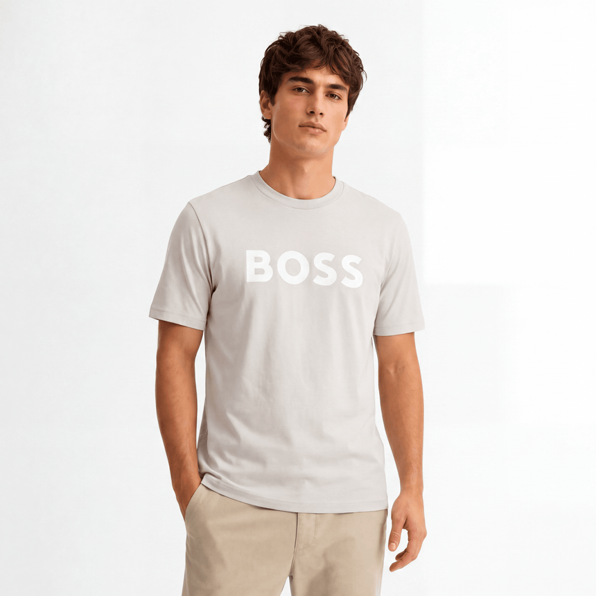 Hugo Boss Thinking 1 Logo T-Shirt in Light Grey - Boinclo - Outlet Sale Under Retail