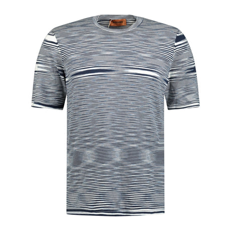 Missoni Knitted Stripe T - Shirt White & Navy - Boinclo ltd - Outlet Sale Under Retail