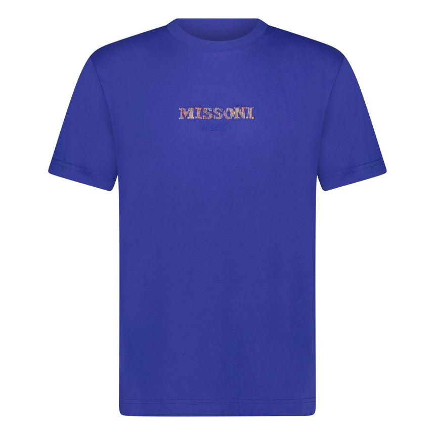 Missoni Colour Embroidery Logo T-Shirt Blue - Boinclo - Outlet Sale Under Retail