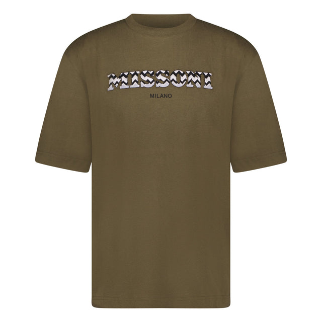 Missoni Logo Embroidery T-Shirt Khaki Green - Boinclo - Outlet Sale Under Retail