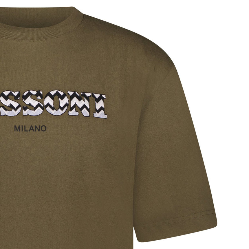 Missoni Logo Embroidery T-Shirt Khaki Green - Boinclo - Outlet Sale Under Retail