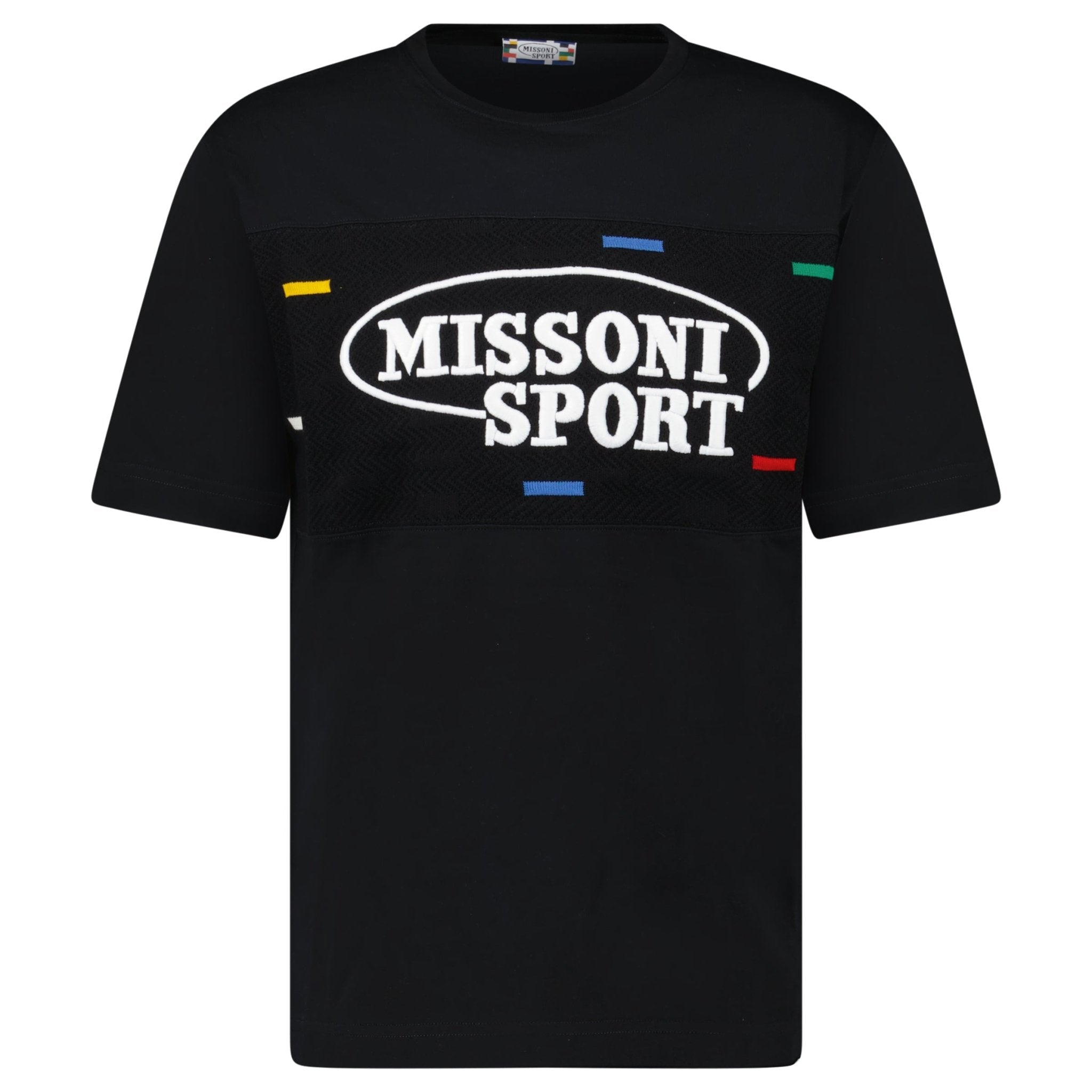 Color variation of Missoni Sport Knitted Insert Logo T-Shirt Black Heritage